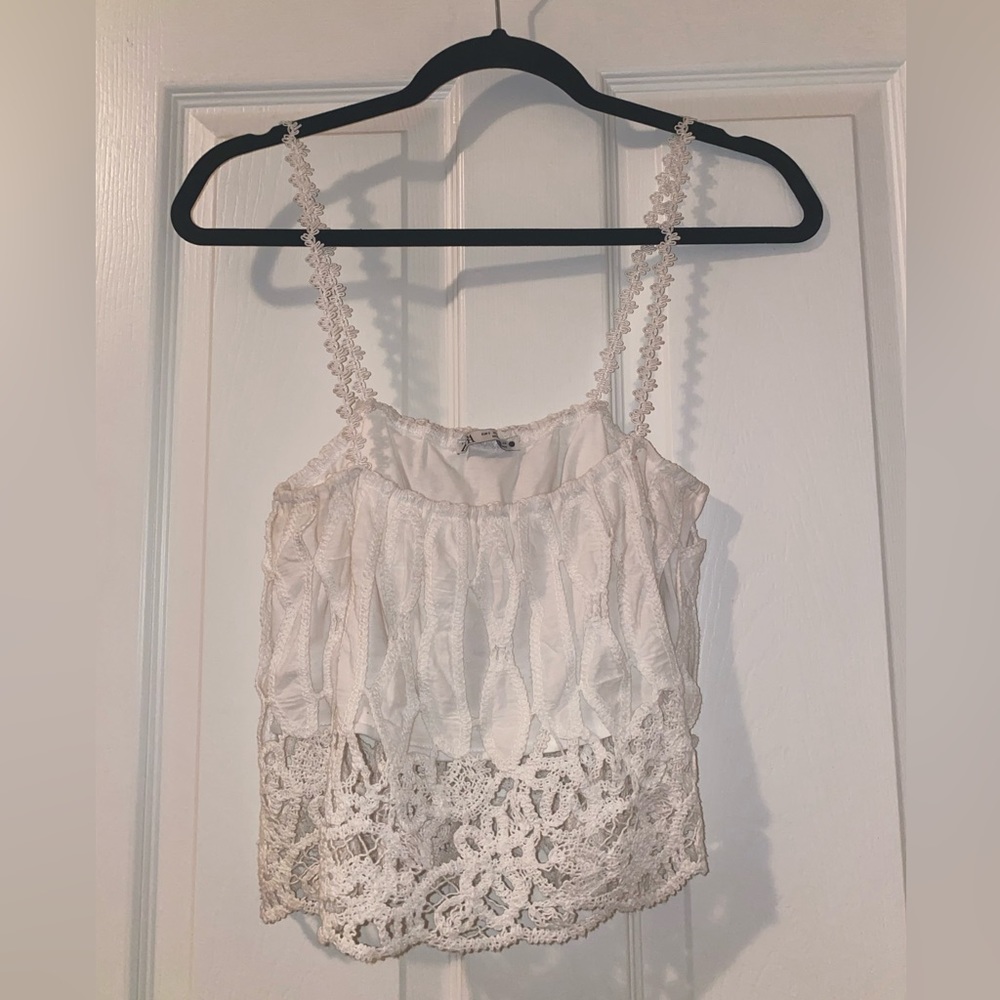 White laced crop top